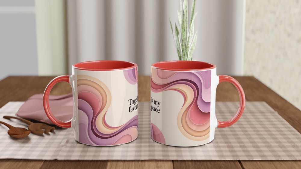 Together Is My Favourite Place - Abstract Pastel Waves Mug — view 7