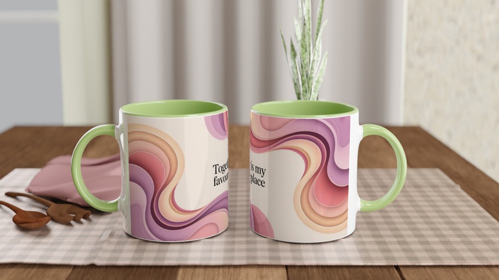 Together Is My Favourite Place - Abstract Pastel Waves Mug — view 5