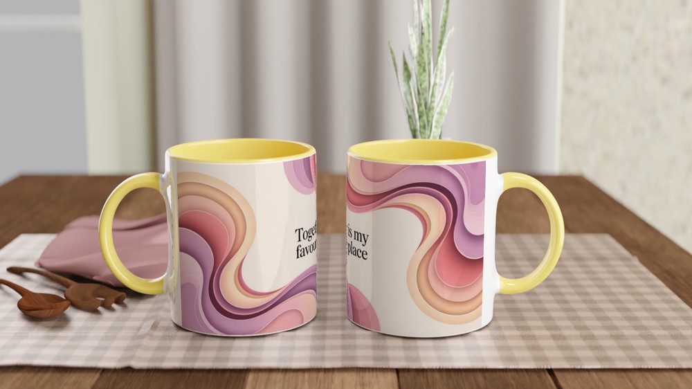 Together Is My Favourite Place - Abstract Pastel Waves Mug — view 8