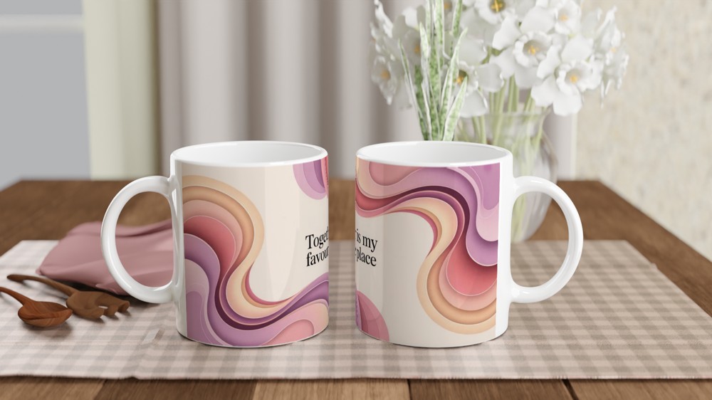 Together Is My Favourite Place - Abstract Pastel Waves Mug