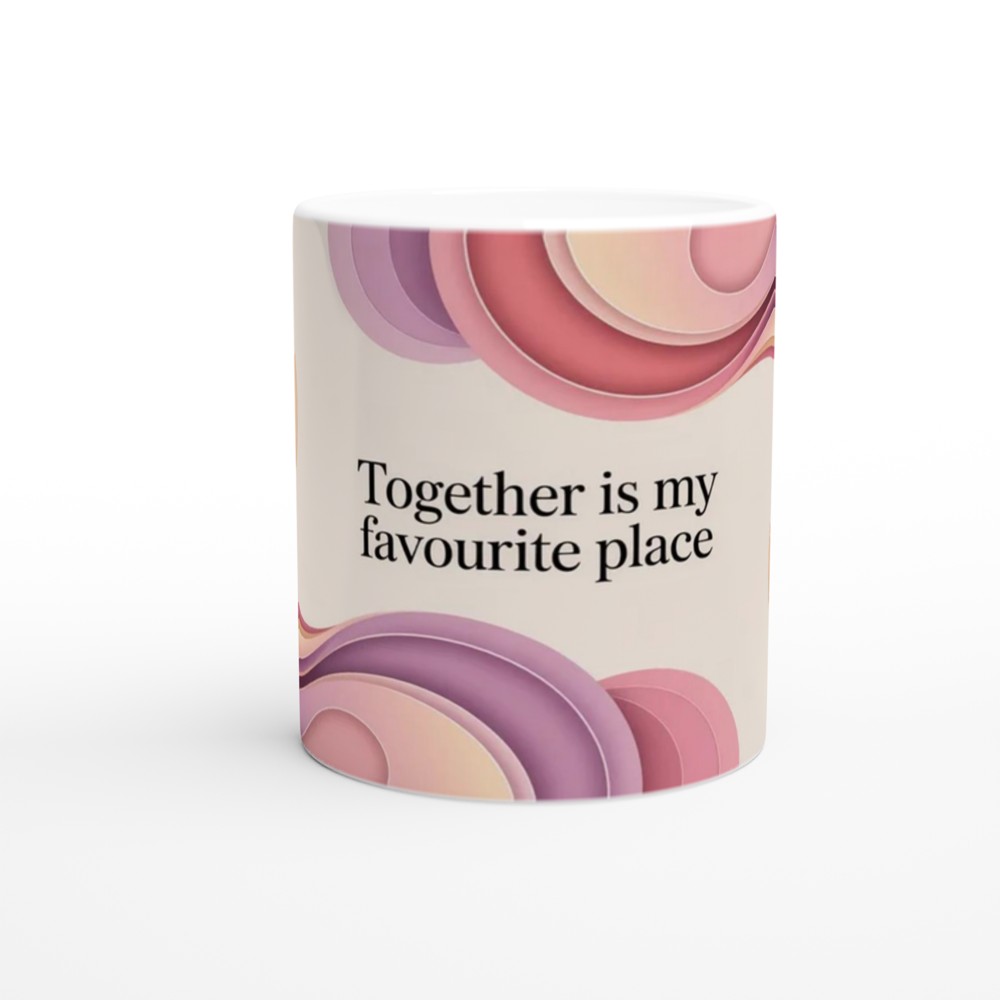 Together Is My Favourite Place - Abstract Pastel Waves Mug — view 11