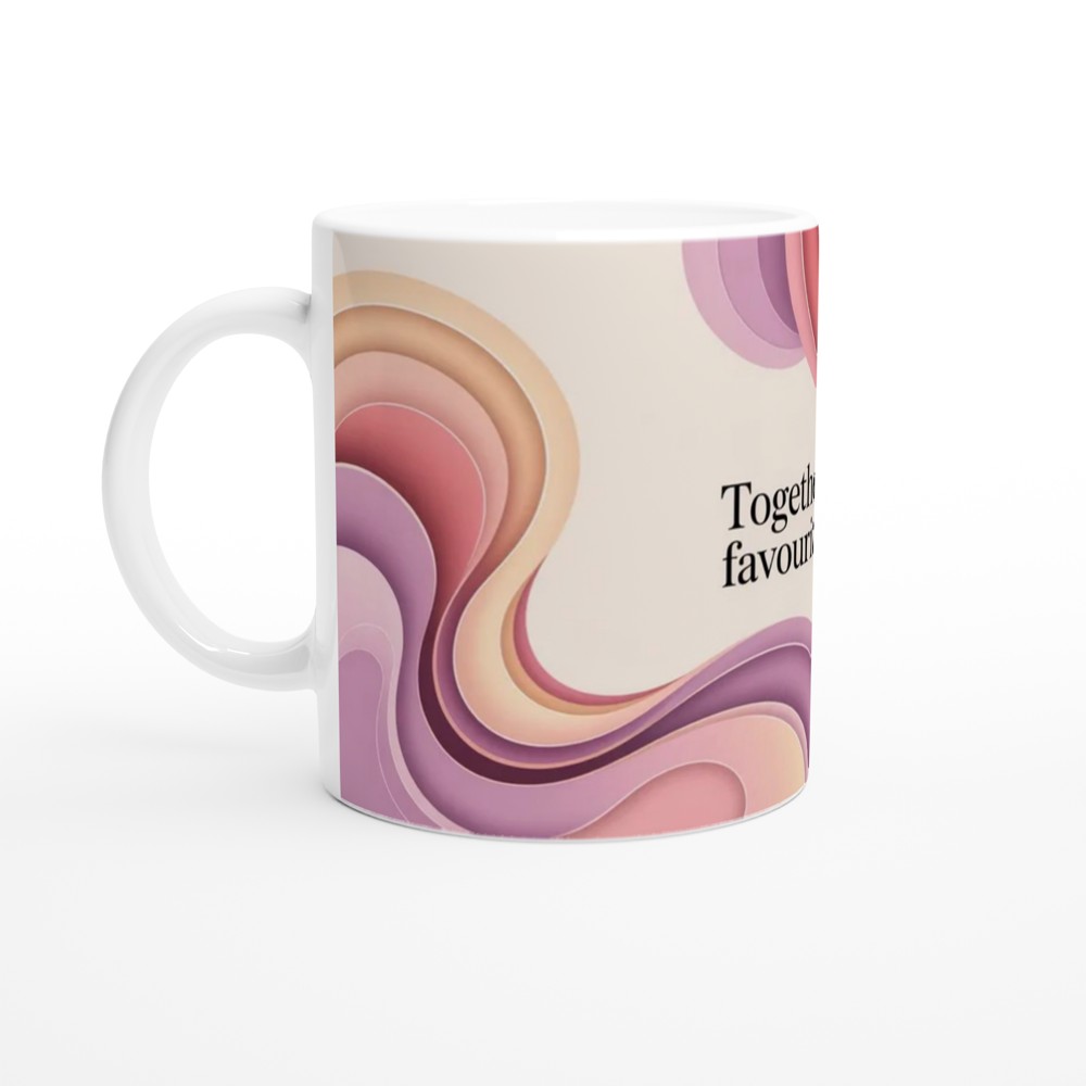 Together Is My Favourite Place - Abstract Pastel Waves Mug — view 10
