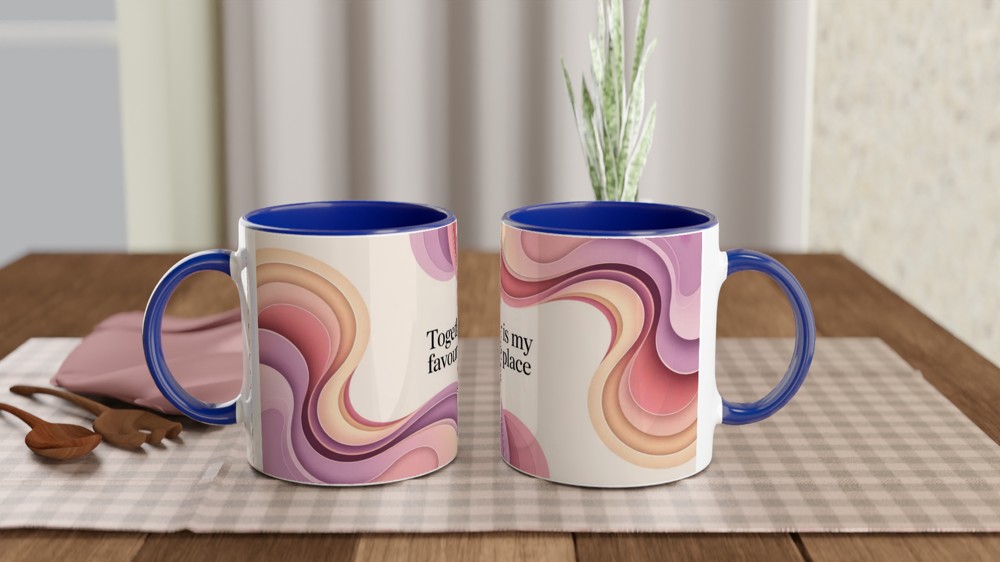 Together Is My Favourite Place - Abstract Pastel Waves Mug — view 4