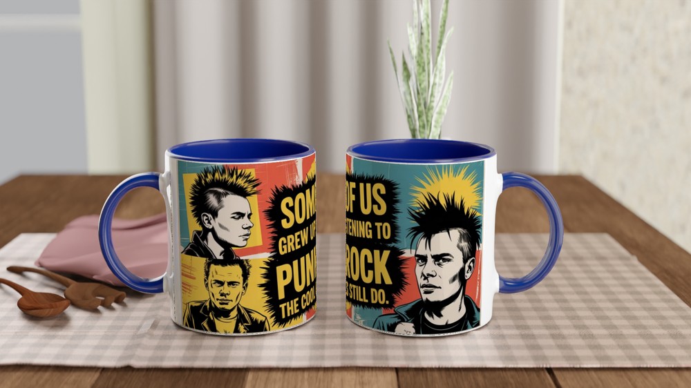 Punk Rock Mug | Grew Up Listening to Punk Rock Gift | Retro Music Mug | Punk Rocker Gift for Him or Her — view 4