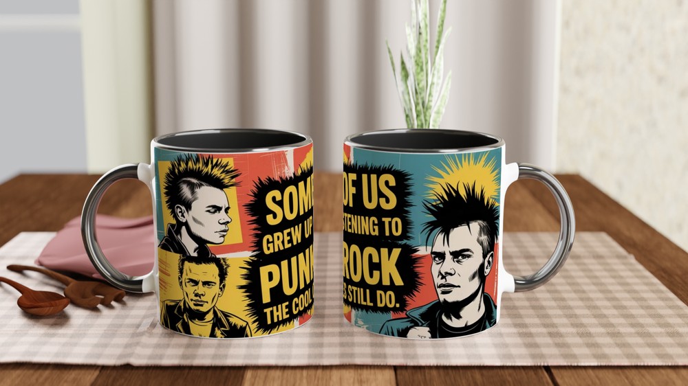 Punk Rock Mug | Grew Up Listening to Punk Rock Gift | Retro Music Mug | Punk Rocker Gift for Him or Her — view 9