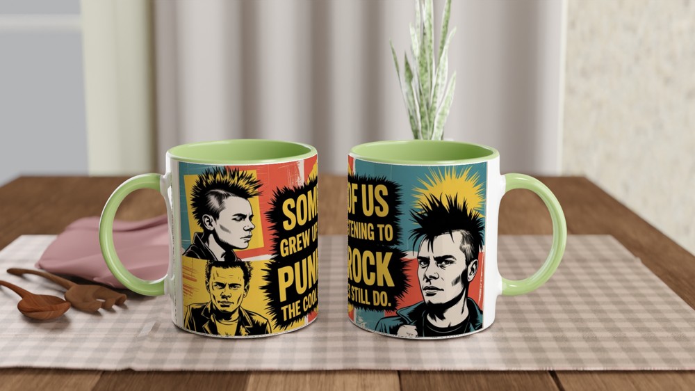 Punk Rock Mug | Grew Up Listening to Punk Rock Gift | Retro Music Mug | Punk Rocker Gift for Him or Her — view 5