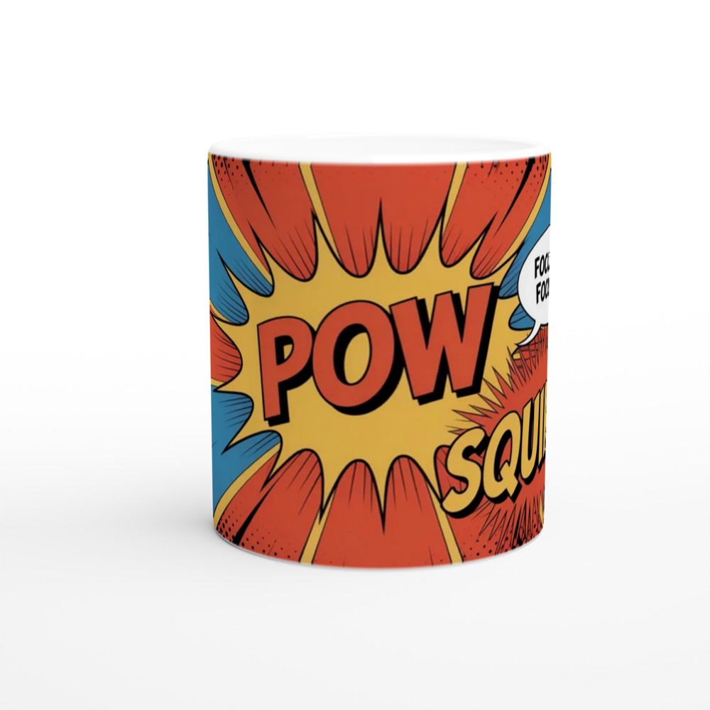 POW Squirrel Focusing - ADHD Comic Book Style Mug — view 11