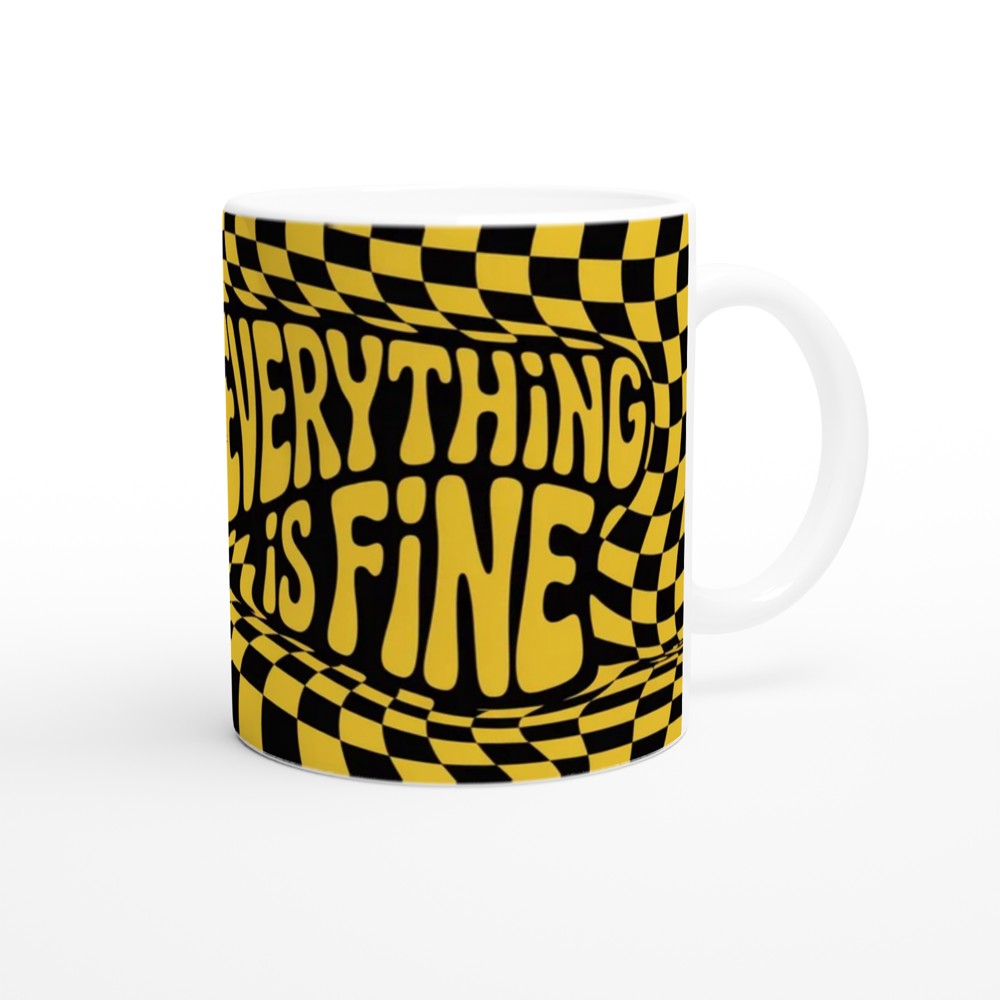 Everything Is Fine Melting Smiley Face Mug — view 12