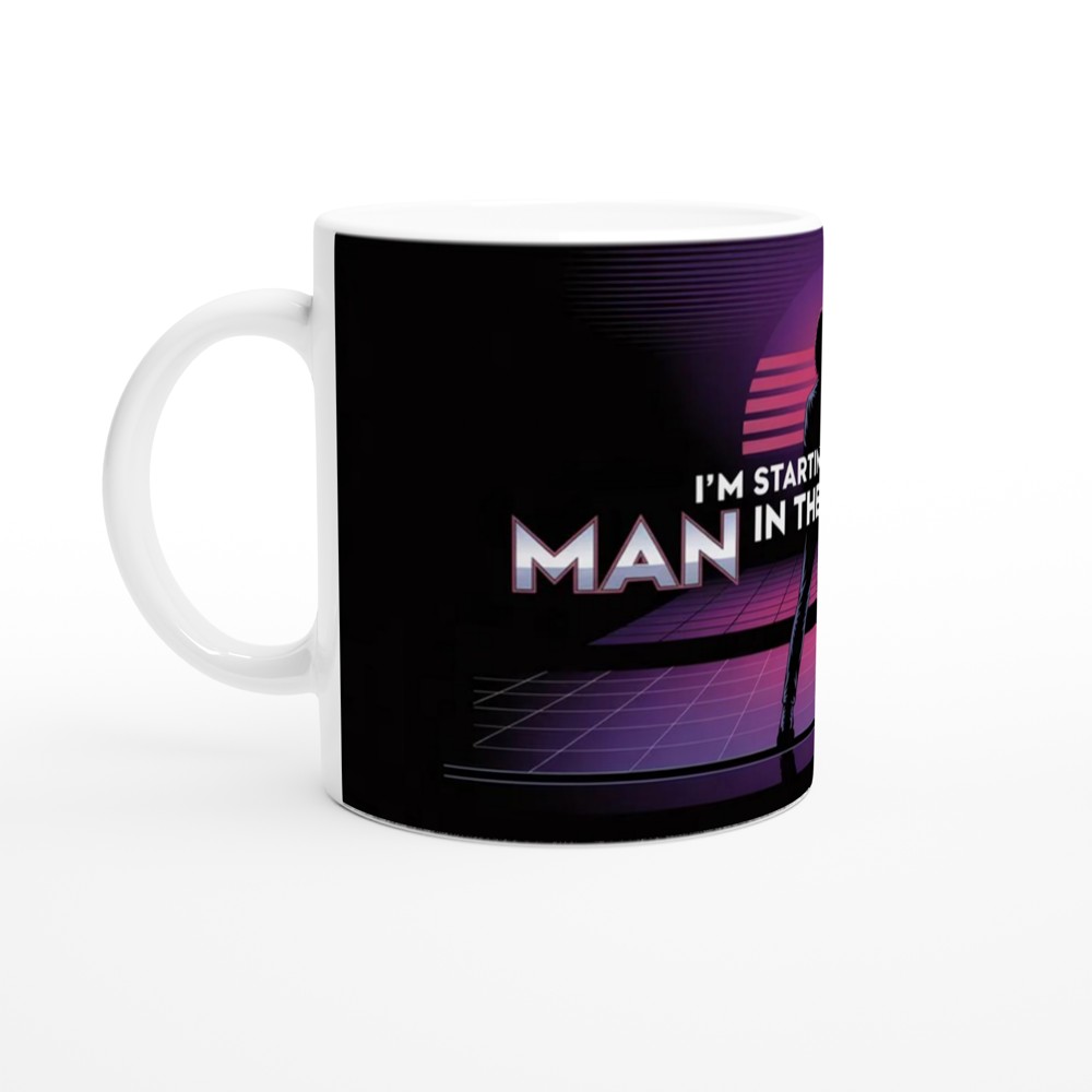 MJ The Musical Mug | Man in the Mirror Synthwave Quote | Musical Theatre Gift | Retro 80s West End Present for Him or Her — view 10