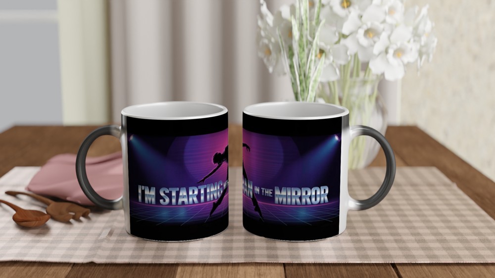 Man In The Mirror Dance Silhouette Retro Mug — view 3