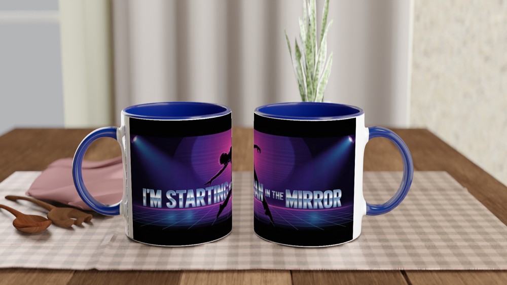 Man In The Mirror Dance Silhouette Retro Mug — view 4