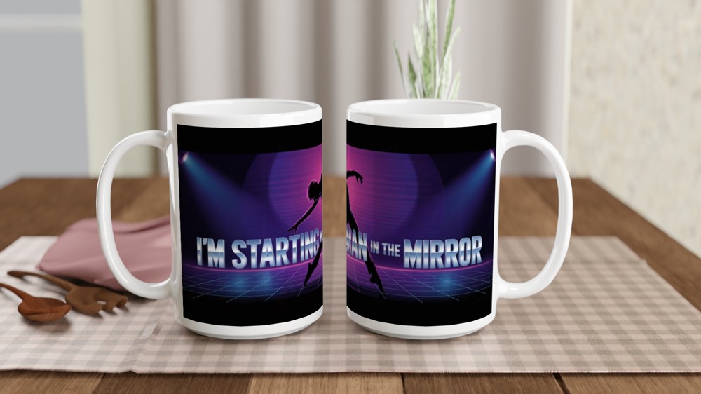 Man In The Mirror Dance Silhouette Retro Mug — view 2