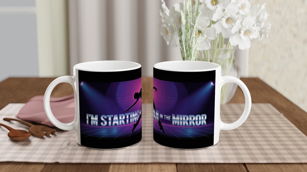 Man In The Mirror Dance Silhouette Retro Mug