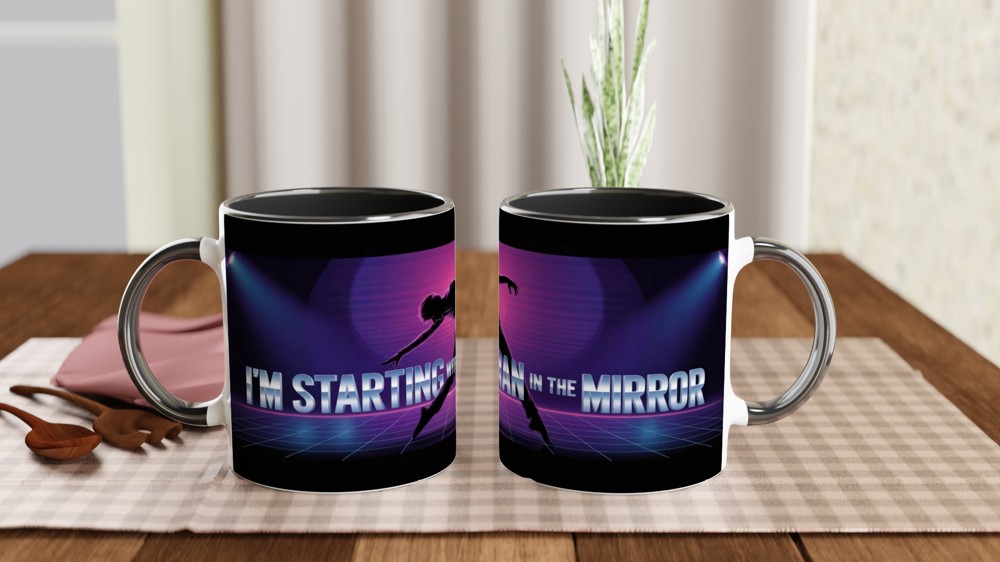 Man In The Mirror Dance Silhouette Retro Mug — view 9