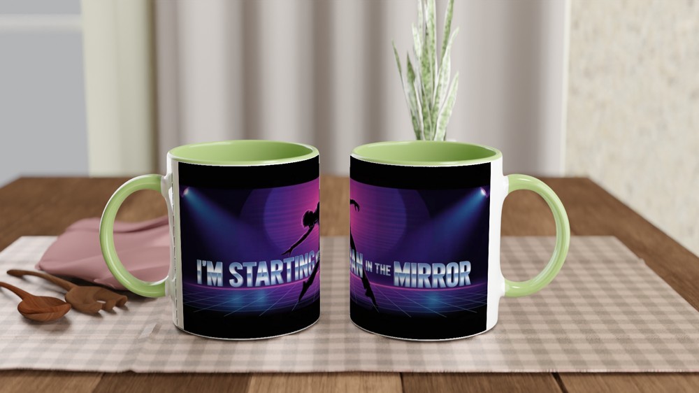 Man In The Mirror Dance Silhouette Retro Mug — view 5