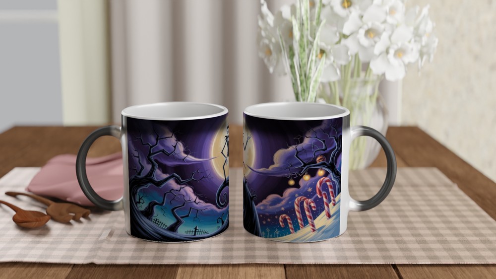 Skeleton King on Spiral Hill - Halloween Christmas Mug — view 3