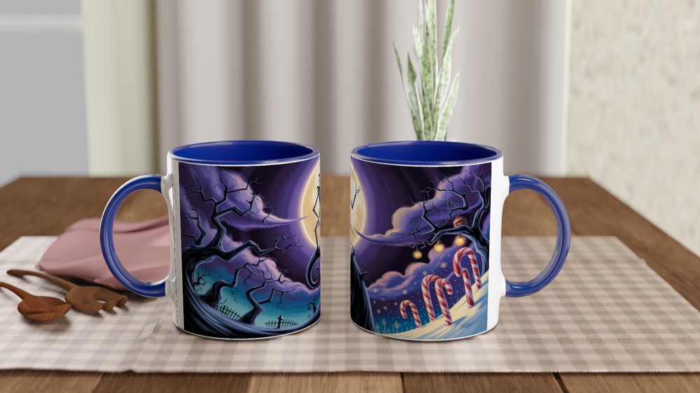 Skeleton King on Spiral Hill - Halloween Christmas Mug — view 4