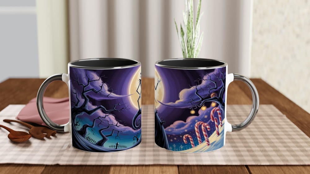 Skeleton King on Spiral Hill - Halloween Christmas Mug — view 9