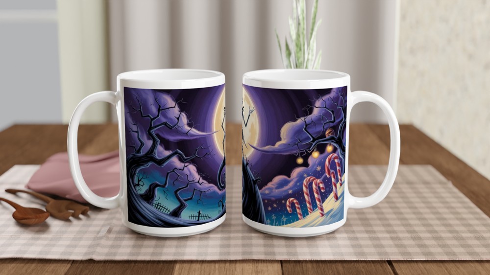 Skeleton King on Spiral Hill - Halloween Christmas Mug — view 2
