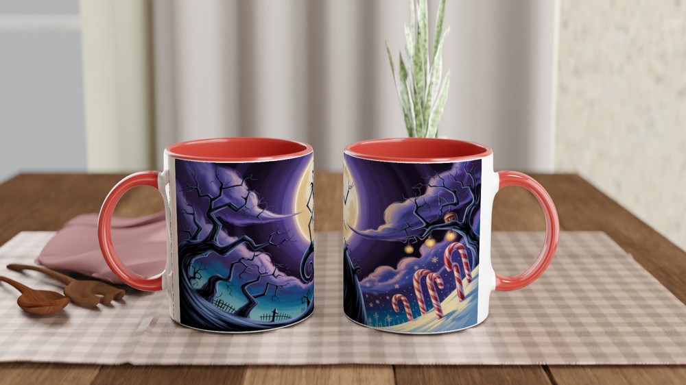 Skeleton King on Spiral Hill - Halloween Christmas Mug — view 7