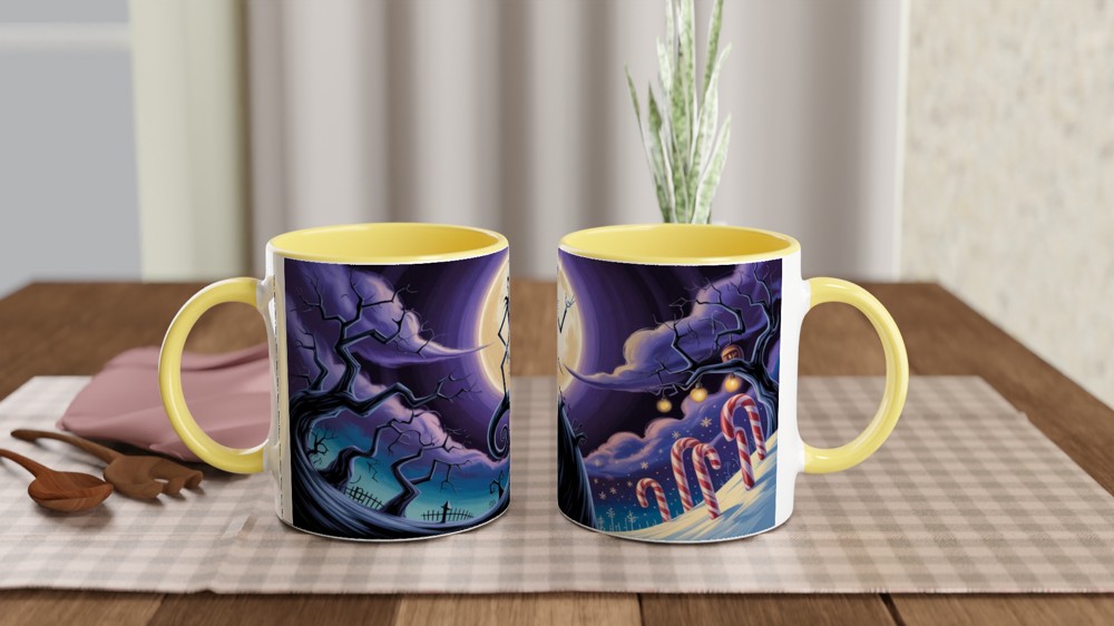 Skeleton King on Spiral Hill - Halloween Christmas Mug — view 8