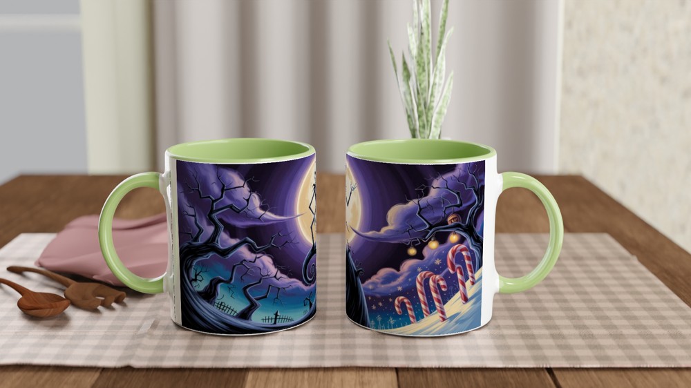 Skeleton King on Spiral Hill - Halloween Christmas Mug — view 5