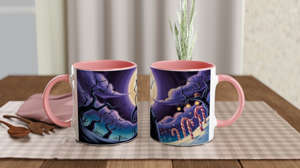 Skeleton King on Spiral Hill - Halloween Christmas Mug — view 6