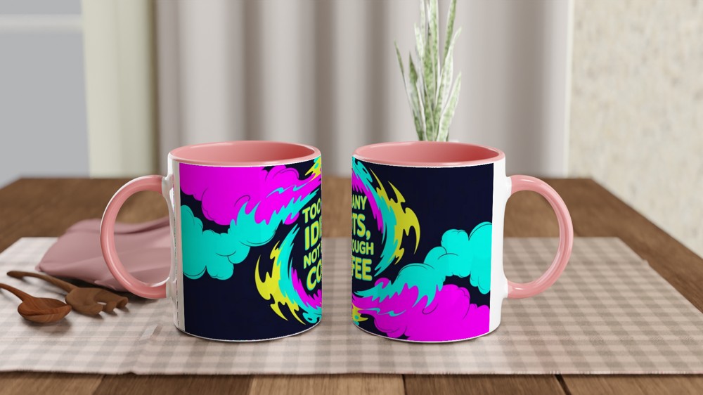 Too Many Idiots Not Enough Coffee Funny Mug — view 6