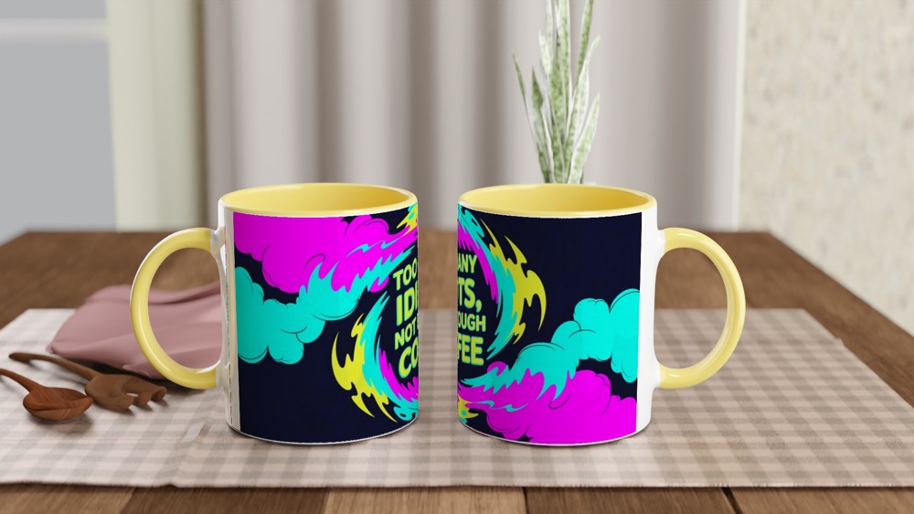 Too Many Idiots Not Enough Coffee Funny Mug — view 8