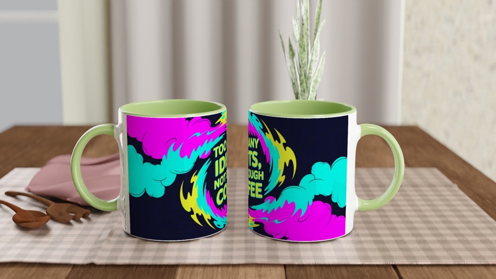 Too Many Idiots Not Enough Coffee Funny Mug — view 5