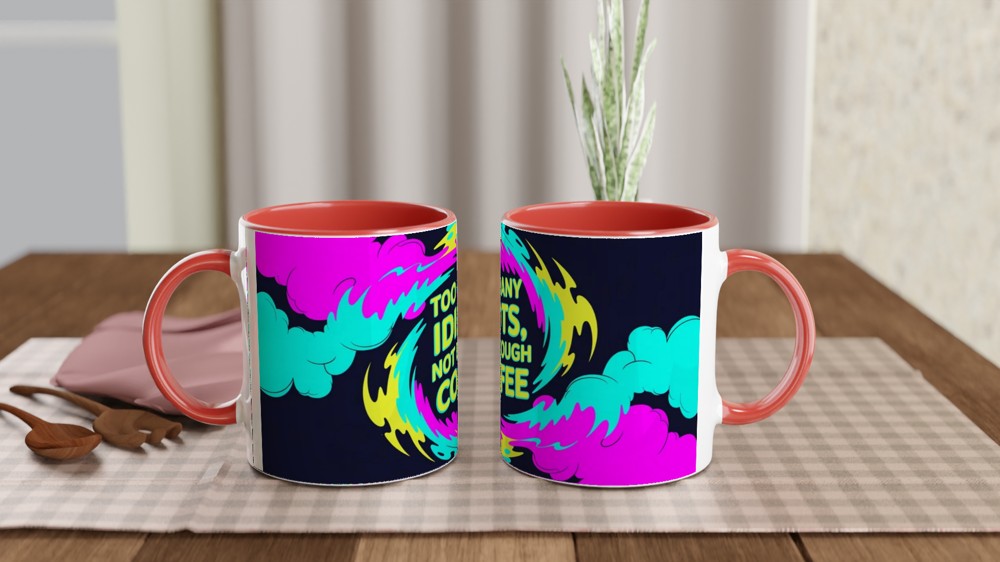 Too Many Idiots Not Enough Coffee Funny Mug — view 7
