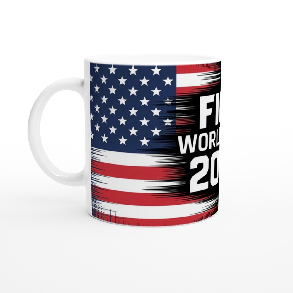 World Cup 2026 Mug | Football Fan Gift | USA Canada Mexico Grunge Flag Design | Birthday Present for Him — view 10