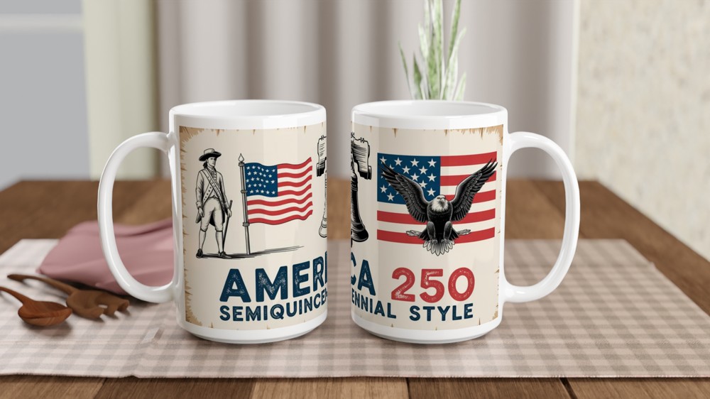 America 250 Mug | US History Semiquincentennial Gift | 1776 Timeline Tea Stained Parchment Mug | Gift for Dad Him History Buffs — view 2